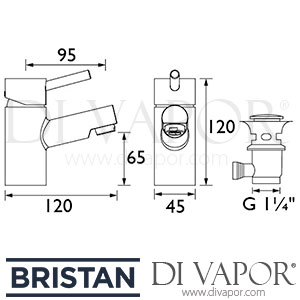 Bristan PM SMBAS C Prism Cloakroom Basin Mixer with Pop-Up Waste Tap Spare Parts